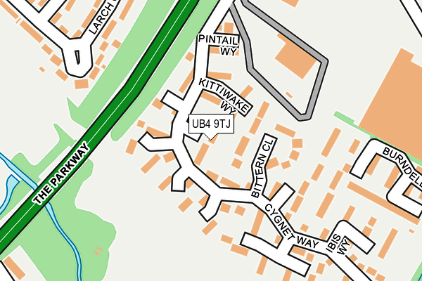 UB4 9TJ map - OS OpenMap – Local (Ordnance Survey)