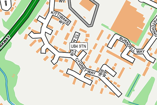 UB4 9TN map - OS OpenMap – Local (Ordnance Survey)