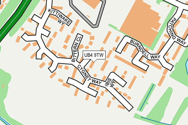 UB4 9TW map - OS OpenMap – Local (Ordnance Survey)