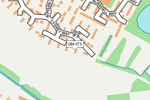 UB4 9TX map - OS OpenMap – Local (Ordnance Survey)