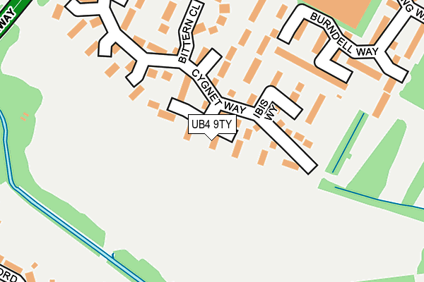 UB4 9TY map - OS OpenMap – Local (Ordnance Survey)