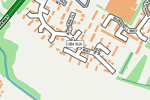 UB4 9UA map - OS OpenMap – Local (Ordnance Survey)