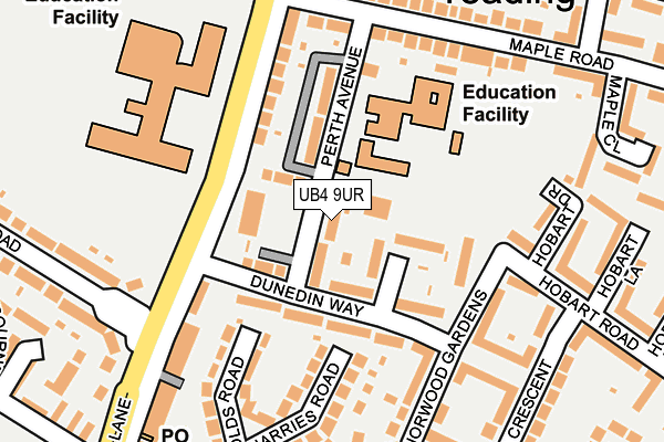 UB4 9UR map - OS OpenMap – Local (Ordnance Survey)