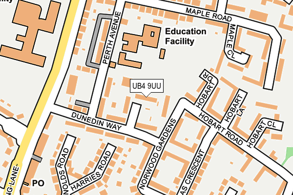 UB4 9UU map - OS OpenMap – Local (Ordnance Survey)