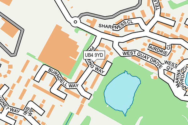 UB4 9YD map - OS OpenMap – Local (Ordnance Survey)