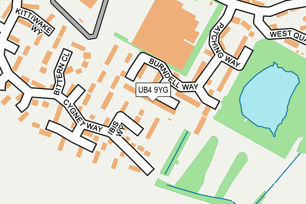 UB4 9YG map - OS OpenMap – Local (Ordnance Survey)