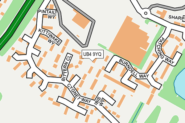 UB4 9YQ map - OS OpenMap – Local (Ordnance Survey)