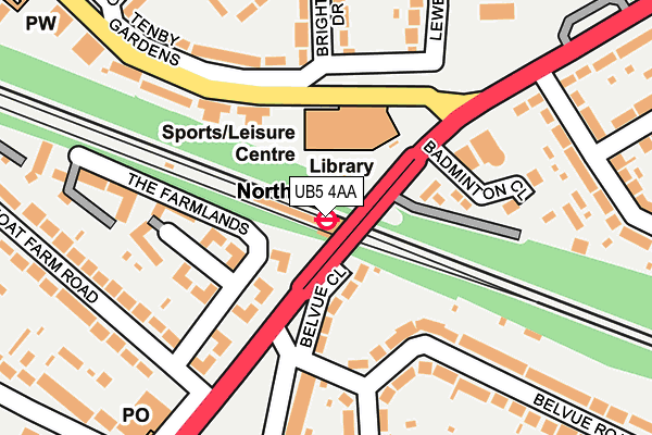 UB5 4AA map - OS OpenMap – Local (Ordnance Survey)