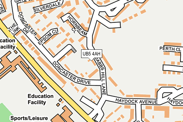 UB5 4AH map - OS OpenMap – Local (Ordnance Survey)