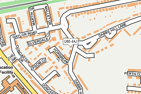 UB5 4AJ map - OS OpenMap – Local (Ordnance Survey)