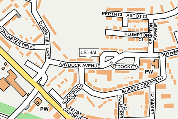 UB5 4AL map - OS OpenMap – Local (Ordnance Survey)