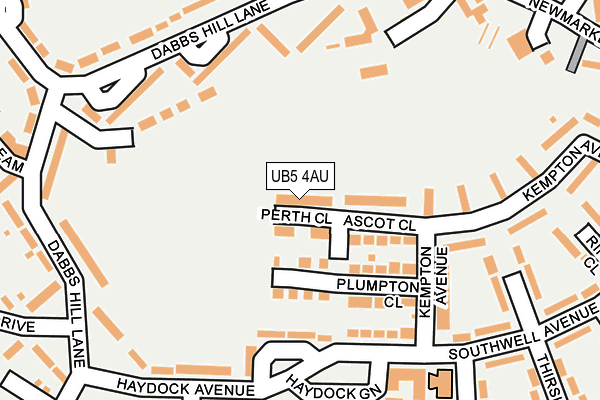 UB5 4AU map - OS OpenMap – Local (Ordnance Survey)