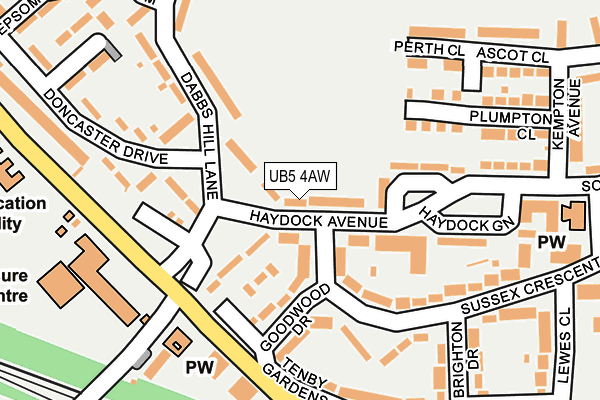 UB5 4AW map - OS OpenMap – Local (Ordnance Survey)