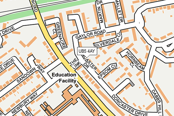 UB5 4AY map - OS OpenMap – Local (Ordnance Survey)