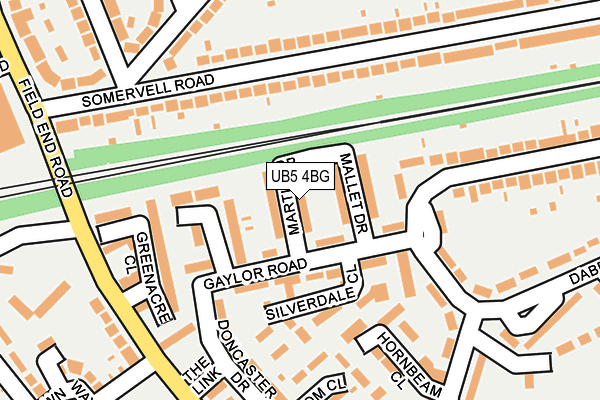 UB5 4BG map - OS OpenMap – Local (Ordnance Survey)