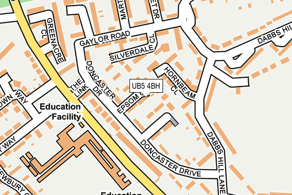 UB5 4BH map - OS OpenMap – Local (Ordnance Survey)