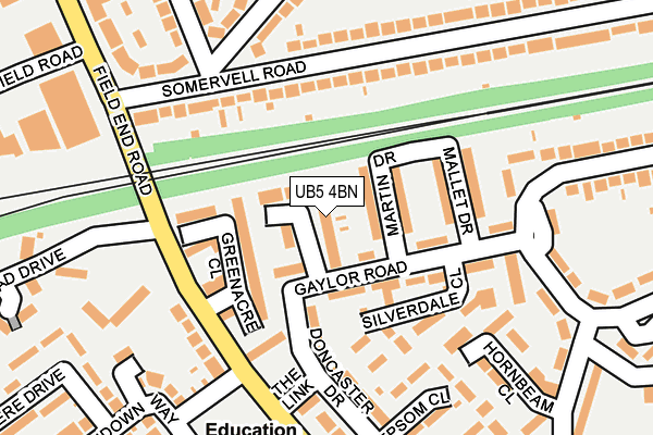 UB5 4BN map - OS OpenMap – Local (Ordnance Survey)