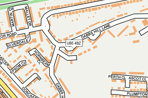 UB5 4BZ map - OS OpenMap – Local (Ordnance Survey)