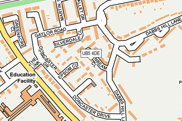 UB5 4DE map - OS OpenMap – Local (Ordnance Survey)