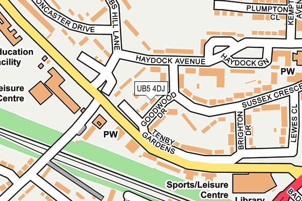 UB5 4DJ map - OS OpenMap – Local (Ordnance Survey)