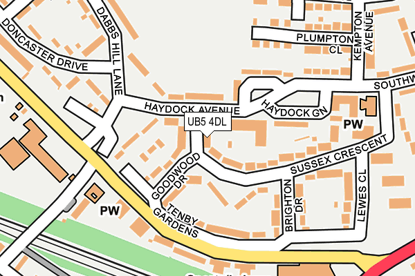 UB5 4DL map - OS OpenMap – Local (Ordnance Survey)