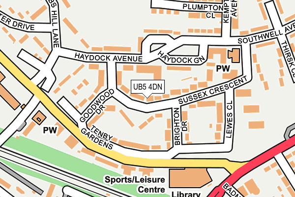 UB5 4DN map - OS OpenMap – Local (Ordnance Survey)