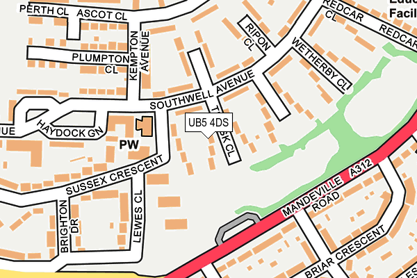 UB5 4DS map - OS OpenMap – Local (Ordnance Survey)