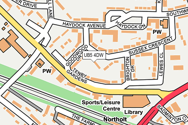 UB5 4DW map - OS OpenMap – Local (Ordnance Survey)