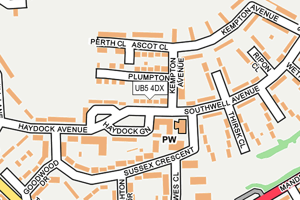 UB5 4DX map - OS OpenMap – Local (Ordnance Survey)