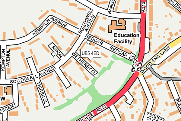 UB5 4ED map - OS OpenMap – Local (Ordnance Survey)