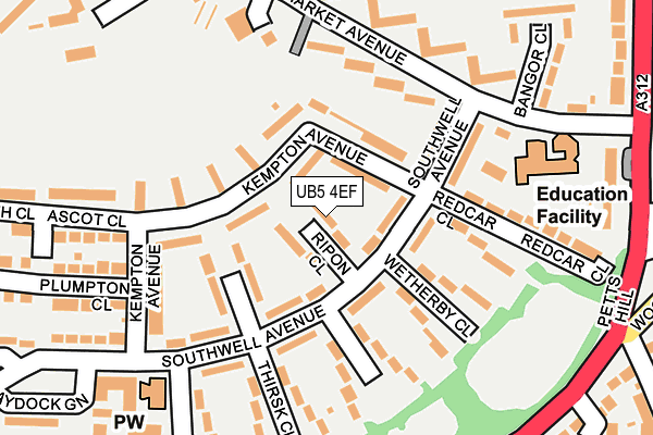 UB5 4EF map - OS OpenMap – Local (Ordnance Survey)