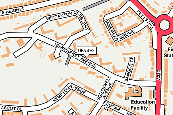 UB5 4EX map - OS OpenMap – Local (Ordnance Survey)