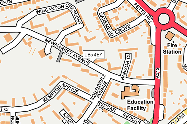 UB5 4EY map - OS OpenMap – Local (Ordnance Survey)