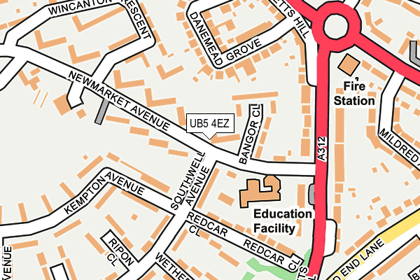 UB5 4EZ map - OS OpenMap – Local (Ordnance Survey)