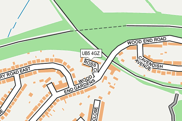 UB5 4GZ map - OS OpenMap – Local (Ordnance Survey)
