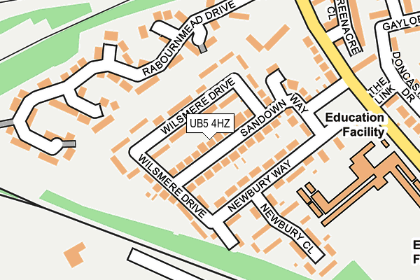 UB5 4HZ map - OS OpenMap – Local (Ordnance Survey)