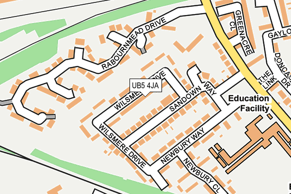 UB5 4JA map - OS OpenMap – Local (Ordnance Survey)