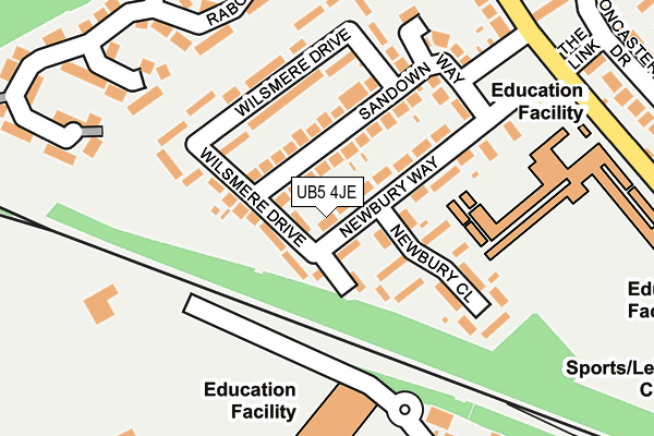 UB5 4JE map - OS OpenMap – Local (Ordnance Survey)