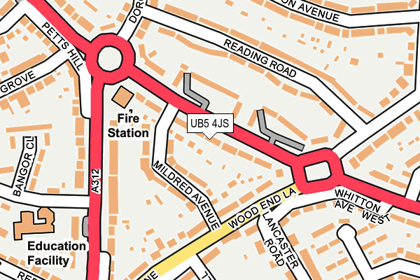 UB5 4JS map - OS OpenMap – Local (Ordnance Survey)