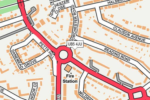 UB5 4JU map - OS OpenMap – Local (Ordnance Survey)