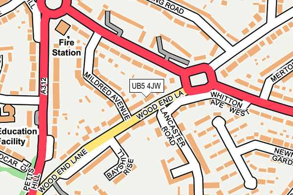 UB5 4JW map - OS OpenMap – Local (Ordnance Survey)