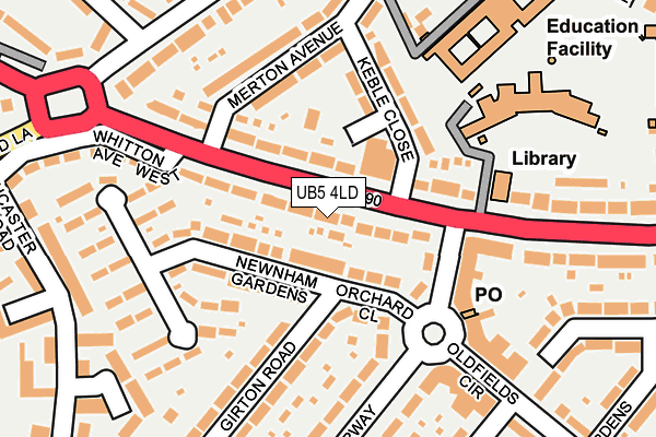 UB5 4LD map - OS OpenMap – Local (Ordnance Survey)