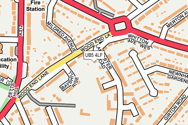 UB5 4LF map - OS OpenMap – Local (Ordnance Survey)