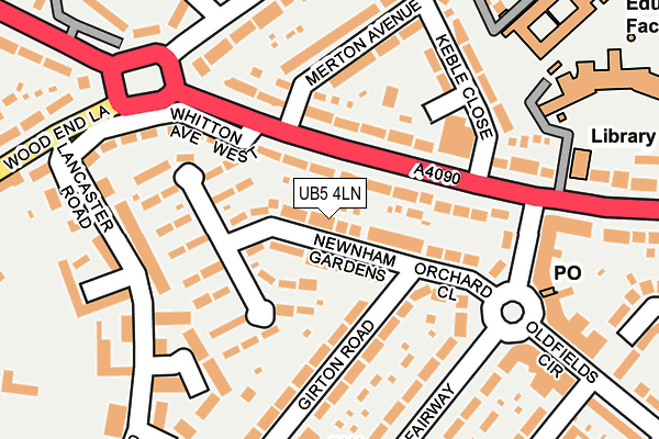 UB5 4LN map - OS OpenMap – Local (Ordnance Survey)