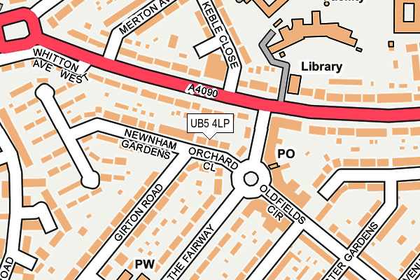 UB5 4LP map - OS OpenMap – Local (Ordnance Survey)