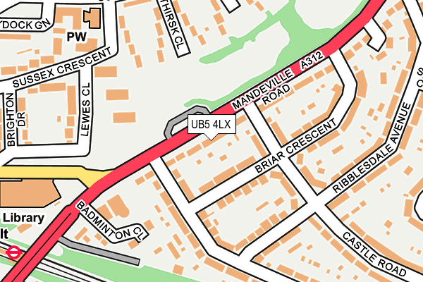 UB5 4LX map - OS OpenMap – Local (Ordnance Survey)