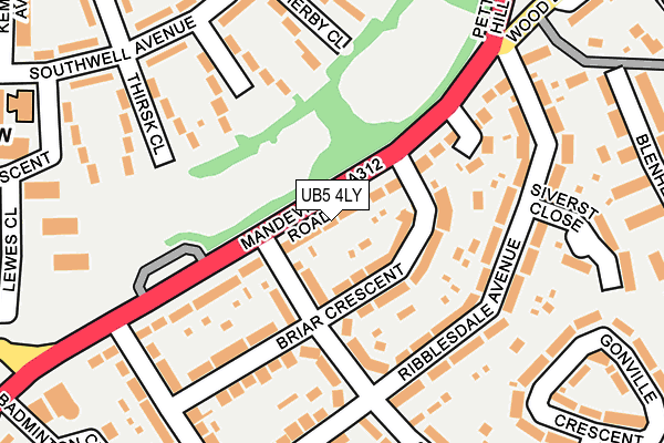 UB5 4LY map - OS OpenMap – Local (Ordnance Survey)