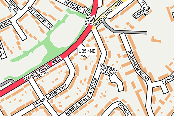 UB5 4NE map - OS OpenMap – Local (Ordnance Survey)