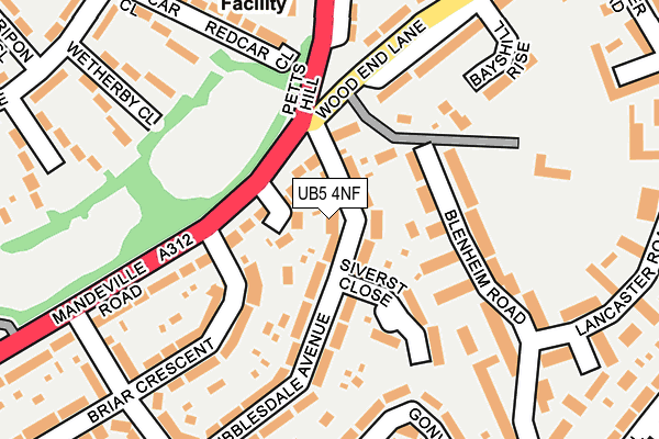 UB5 4NF map - OS OpenMap – Local (Ordnance Survey)