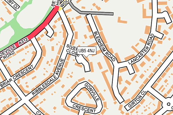 UB5 4NJ map - OS OpenMap – Local (Ordnance Survey)
